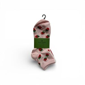Kate Spade Strawberry 3 Pack Quarter Socks, NWT